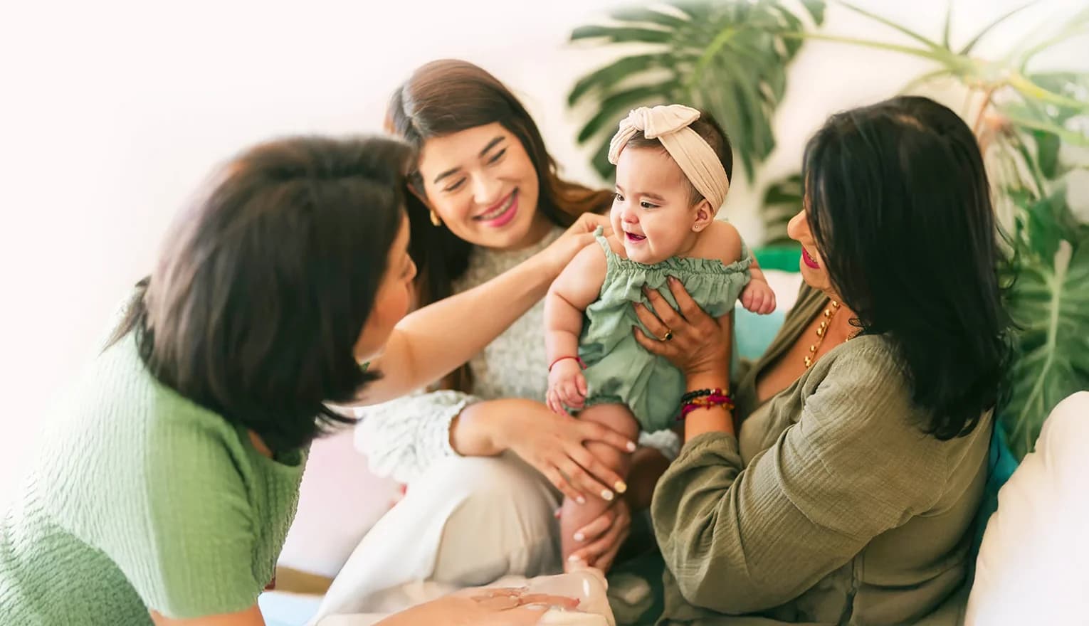 Happy family mother, grandmother and baby
